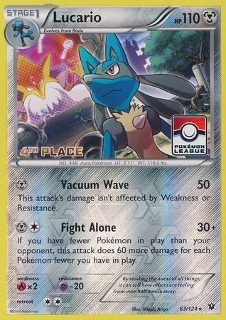 Lucario (63/124) (League Promo 4th Place) [XY: Fates Collide] | Galactic Gamez