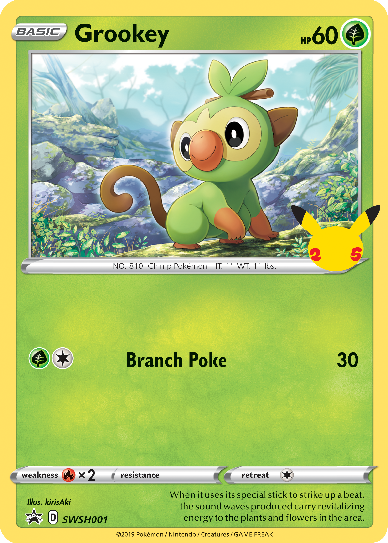 Grookey (SWSH001) (Jumbo Card) [First Partner Pack] | Galactic Gamez