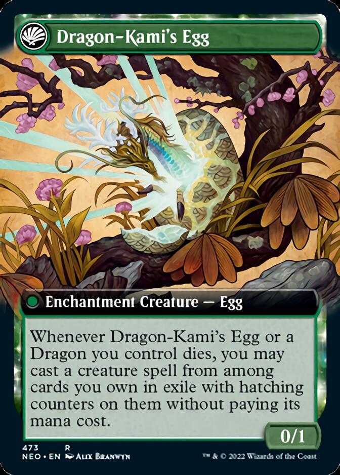 The Dragon-Kami Reborn // Dragon-Kami's Egg (Extended Art) [Kamigawa: Neon Dynasty] | Galactic Gamez