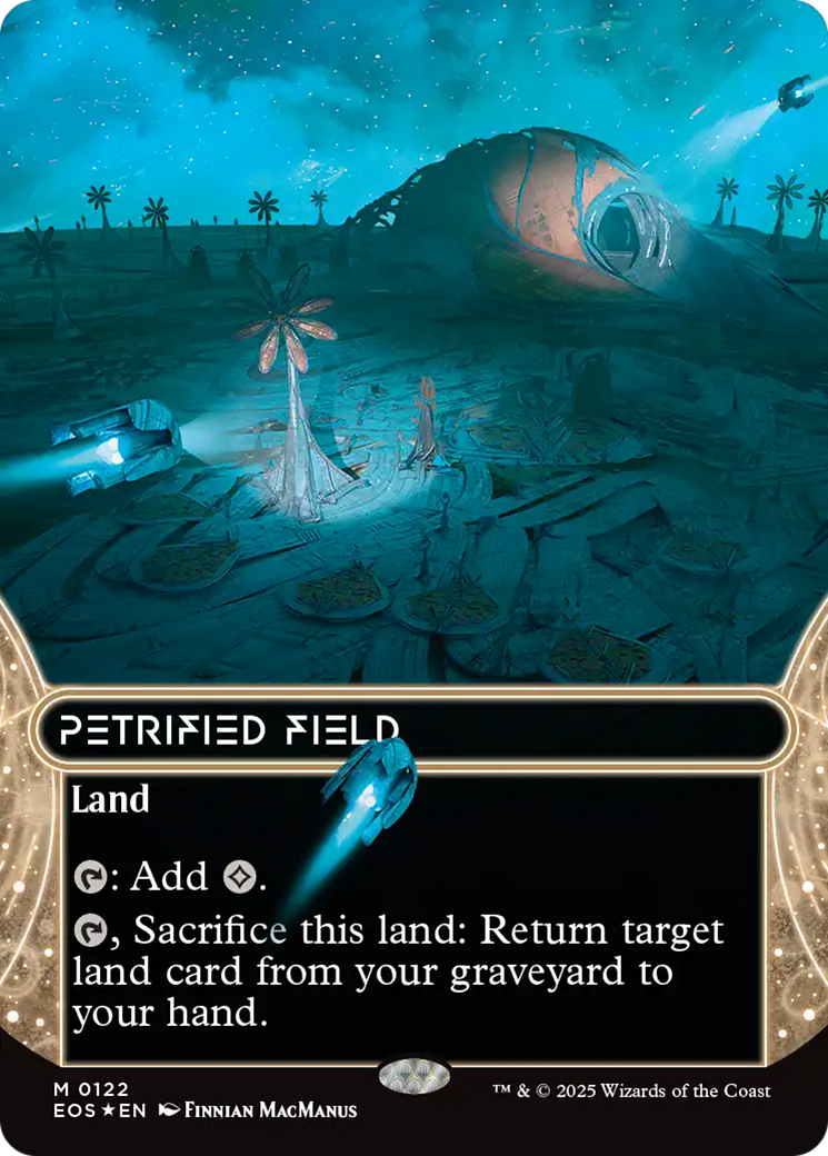 Petrified Field (0122) (Borderless) (Galaxy Foil) [Edge of Eternities: Stellar Sights] | Galactic Gamez