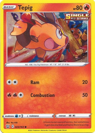 Tepig (023/163) (Cosmos Holo) [Sword & Shield: Battle Styles] | Galactic Gamez