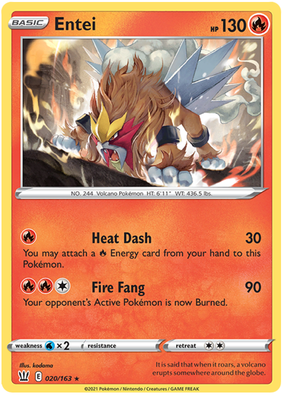 Entei (020/163) [Sword & Shield: Battle Styles] | Galactic Gamez