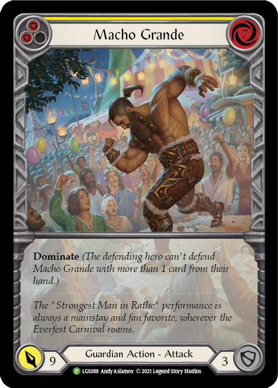 Macho Grande (Yellow) [LGS088] (Promo)  Rainbow Foil | Galactic Gamez