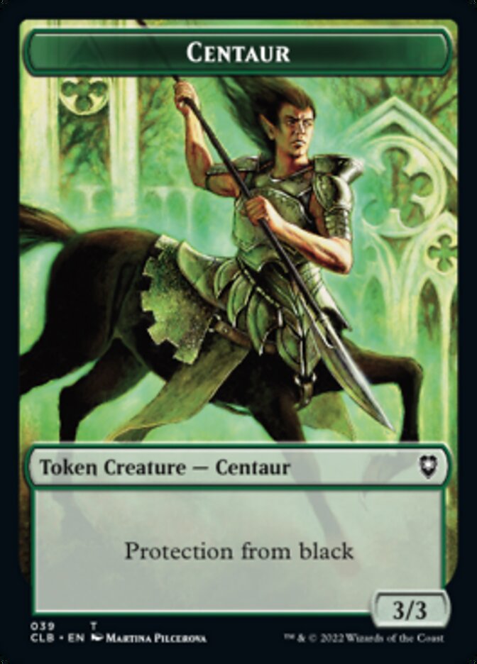 Horror // Centaur Double-Sided Token [Commander Legends: Battle for Baldur's Gate Tokens] | Galactic Gamez