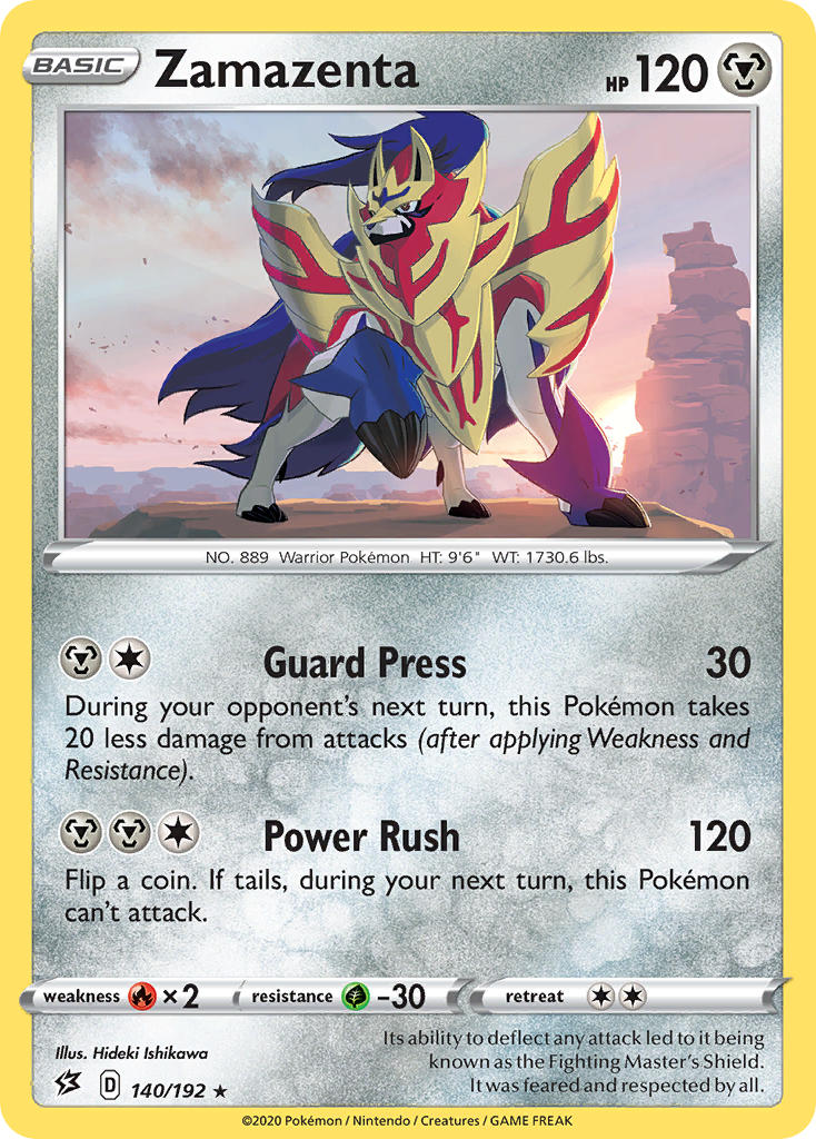 Zamazenta (140/192) (Cracked Ice Holo) (Theme Deck Exclusive) [Sword & Shield: Rebel Clash] | Galactic Gamez