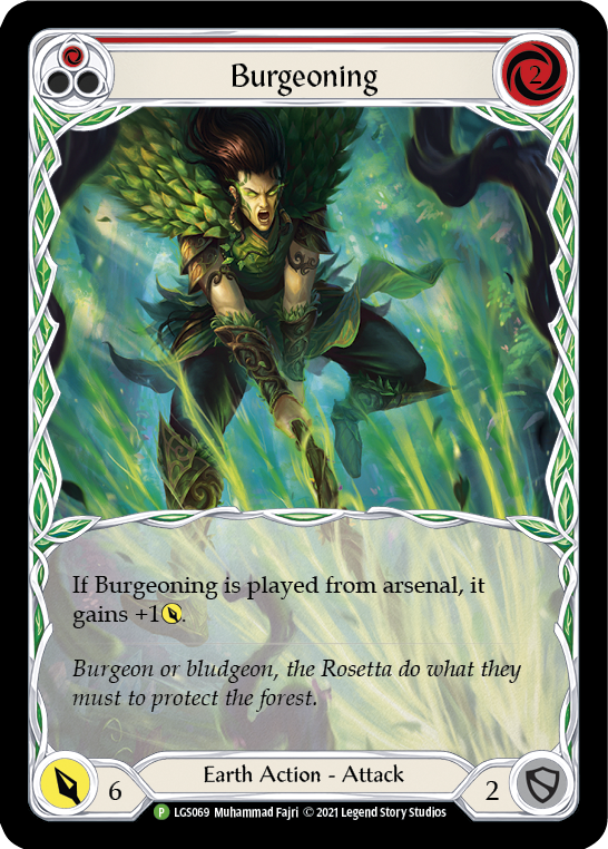 Burgeoning (Red) [LGS069] (Promo)  Rainbow Foil | Galactic Gamez