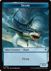 Warrior // Shark Double-Sided Token [Reality Fracture Commander Tokens] | Galactic Gamez