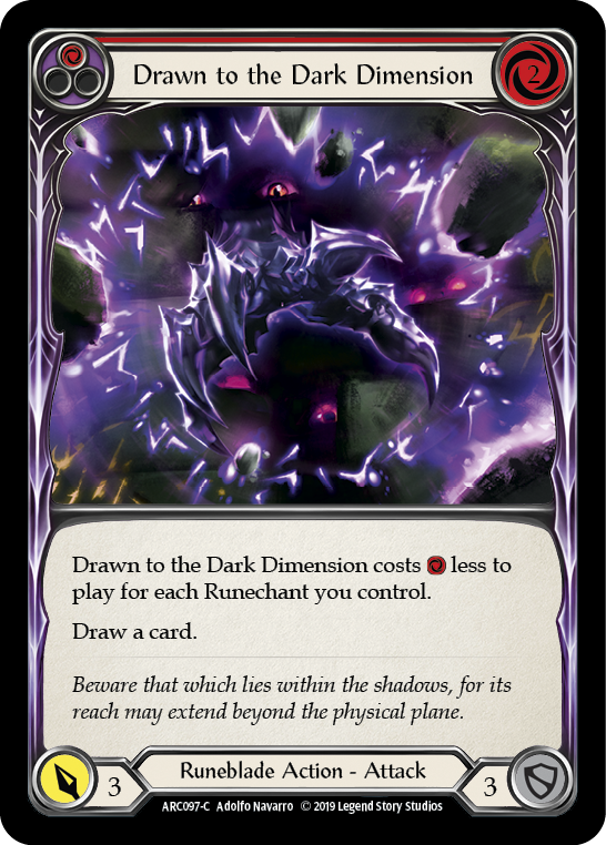 Drawn to the Dark Dimension (Red) [ARC097-C] (Arcane Rising)  1st Edition Rainbow Foil | Galactic Gamez