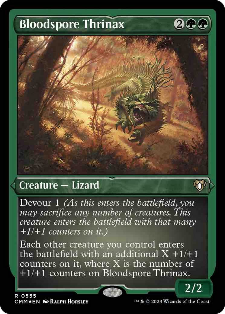 Bloodspore Thrinax (Foil Etched) [Commander Masters] | Galactic Gamez
