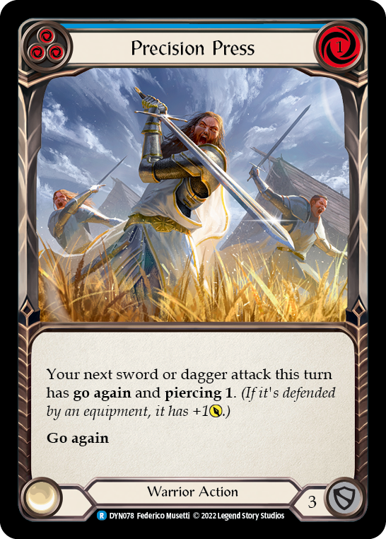 Precision Press (Blue) [DYN078] (Dynasty)  Rainbow Foil | Galactic Gamez