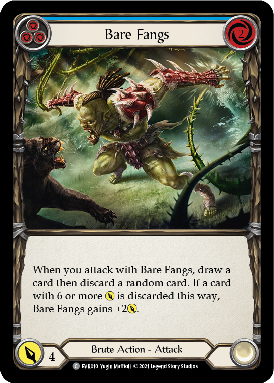 Bare Fangs (Blue) [EVR010] (Everfest)  1st Edition Rainbow Foil | Galactic Gamez
