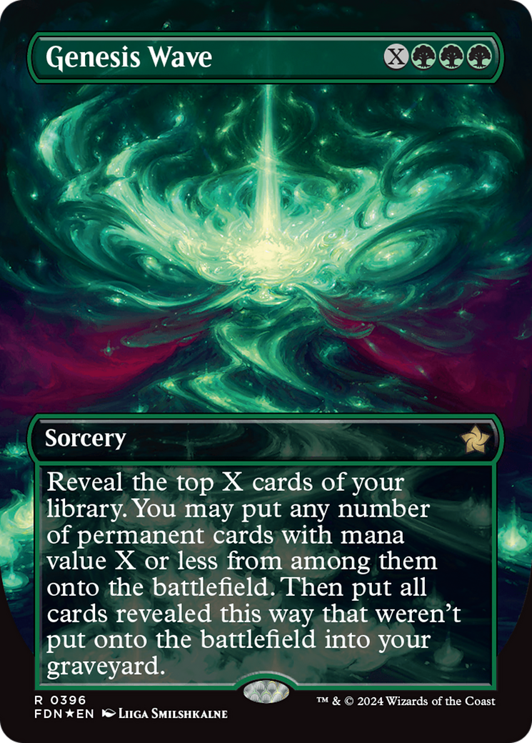 Genesis Wave (Borderless) (Mana Foil) [Foundations] | Galactic Gamez