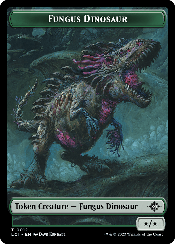 Fungus Dinosaur // Vampire Demon Double-Sided Token [The Lost Caverns of Ixalan Tokens] | Galactic Gamez