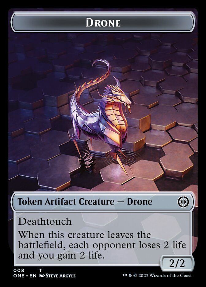 Rebel // Drone Double-Sided Token [Phyrexia: All Will Be One Tokens] | Galactic Gamez