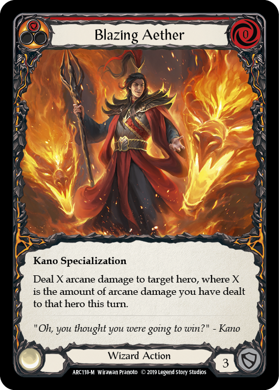 Blazing Aether [ARC118-M] (Arcane Rising)  1st Edition Rainbow Foil | Galactic Gamez