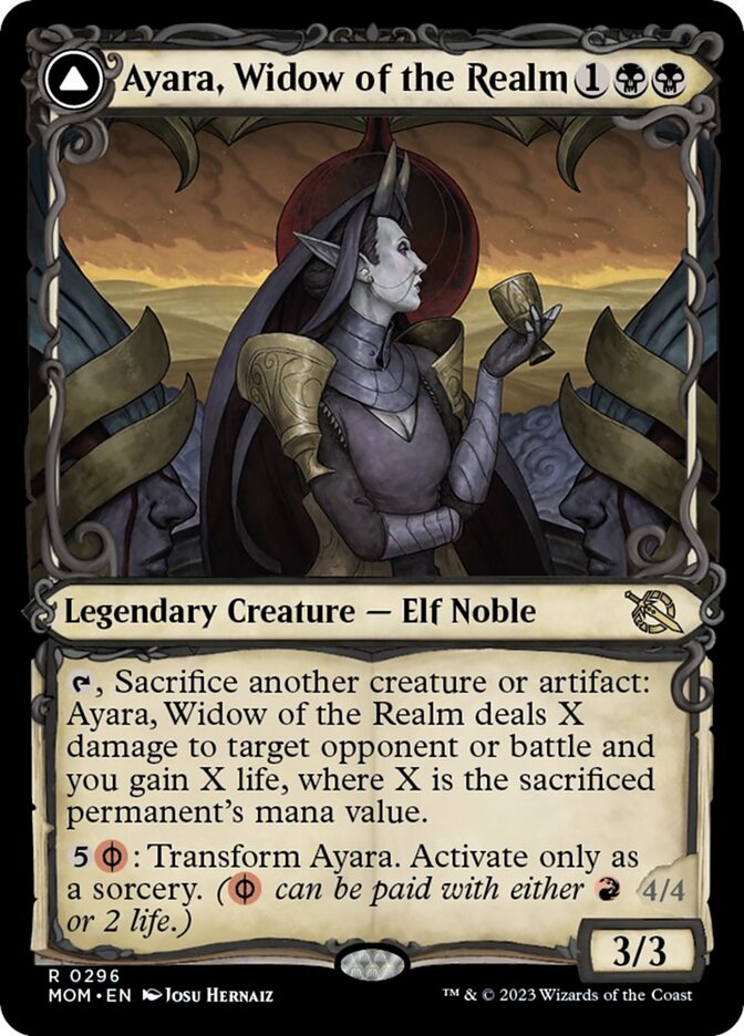 Ayara, Widow of the Realm // Ayara, Furnace Queen (Showcase Planar Booster Fun) [March of the Machine] | Galactic Gamez