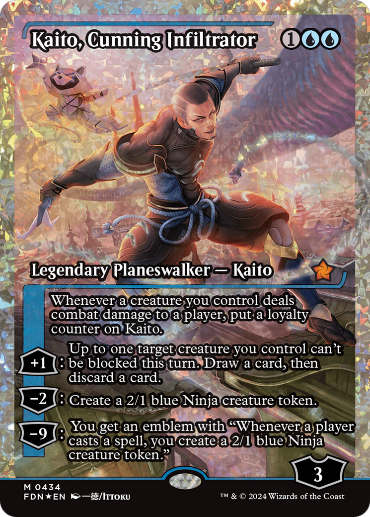 Kaito, Cunning Infiltrator (Showcase) (Frature Foil) [Foundations] | Galactic Gamez