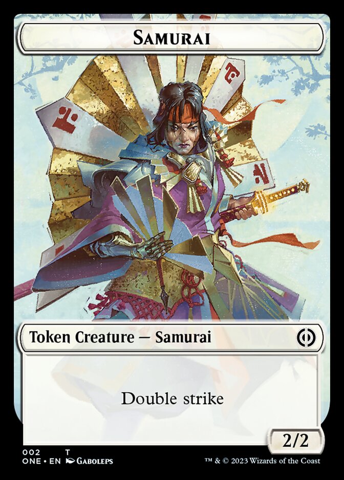 Rebel // Samurai Double-Sided Token [Phyrexia: All Will Be One Tokens] | Galactic Gamez