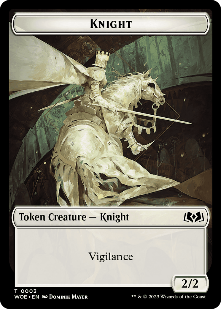 Knight // Food (0011) Double-Sided Token [Wilds of Eldraine Tokens] | Galactic Gamez