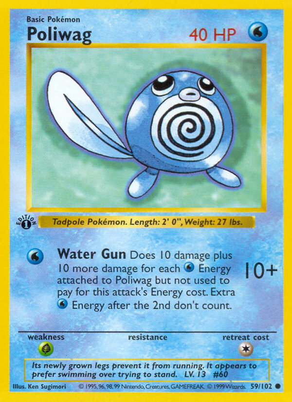 Poliwag (59/102) (Shadowless) [Base Set 1st Edition] | Galactic Gamez