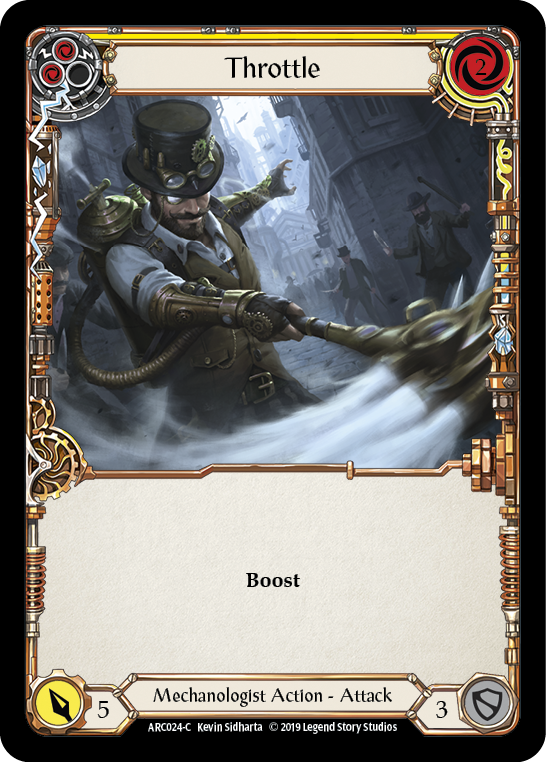 Throttle (Yellow) [ARC024-C] (Arcane Rising)  1st Edition Rainbow Foil | Galactic Gamez