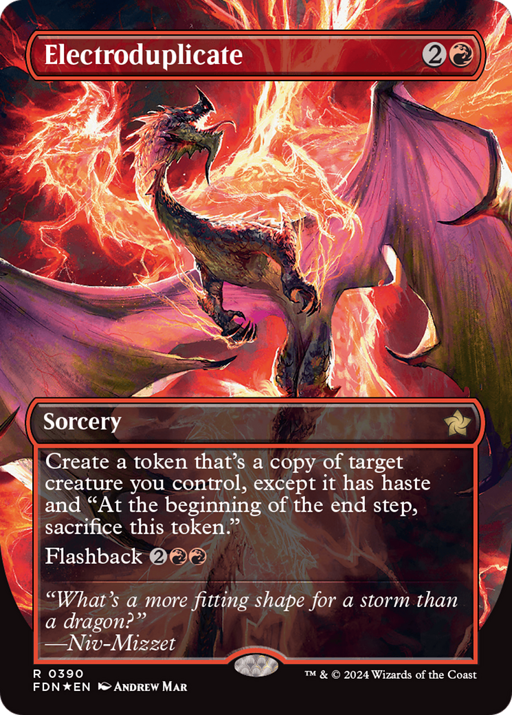 Electroduplicate (Borderless) (Mana Foil) [Foundations] | Galactic Gamez