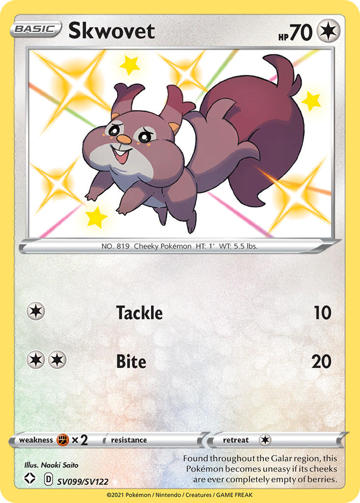 Skwovet (SV099/SV122) [Sword & Shield: Shining Fates] | Galactic Gamez
