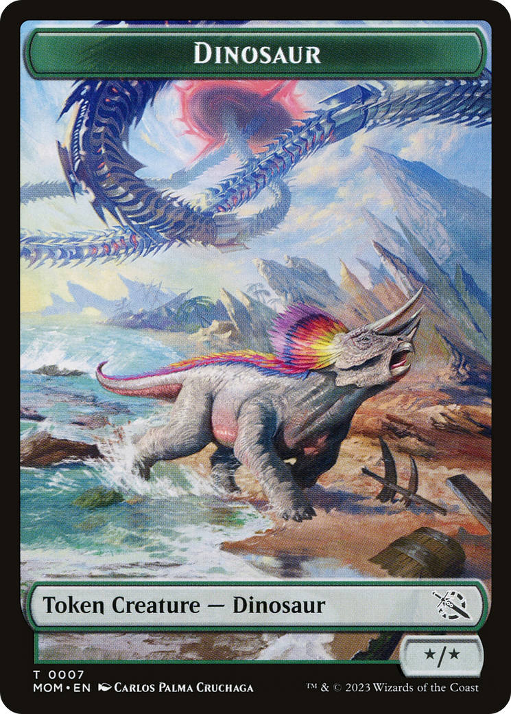 Elemental (09) // Dinosaur Double-Sided Token [March of the Machine Tokens] | Galactic Gamez