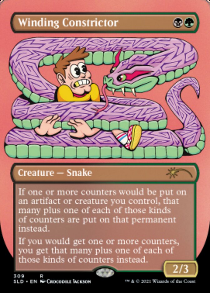 Winding Constrictor (Borderless) (Foil Etched) [Secret Lair Drop Series] | Galactic Gamez