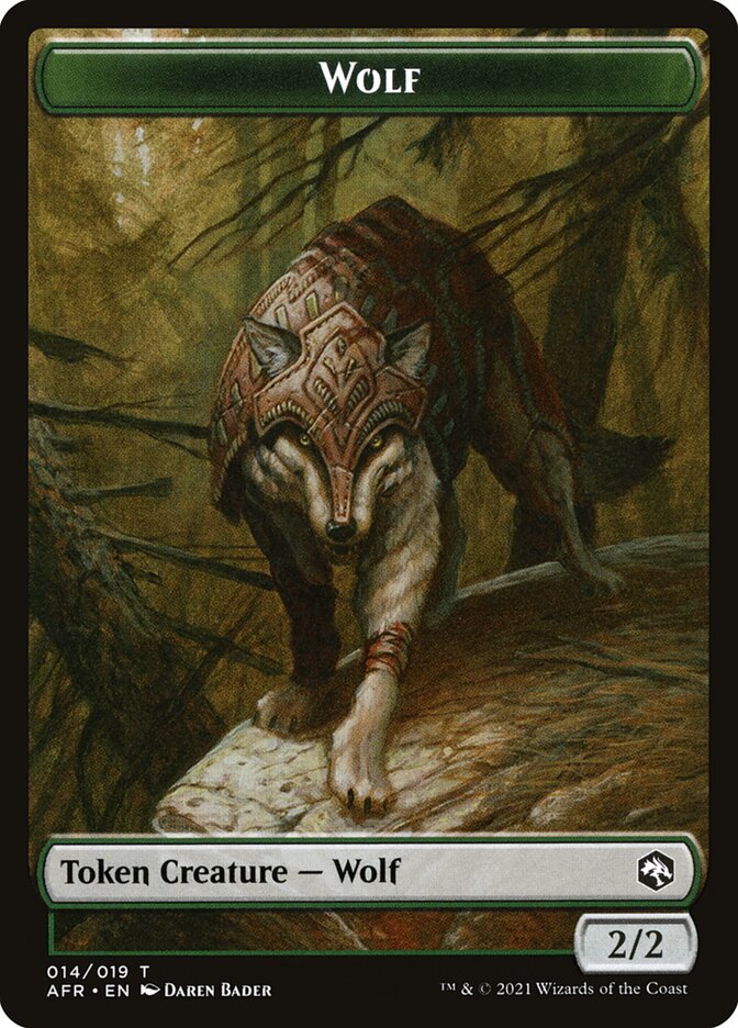 Wolf // Mordenkainen Emblem Double-Sided Token [Dungeons & Dragons: Adventures in the Forgotten Realms Tokens] | Galactic Gamez