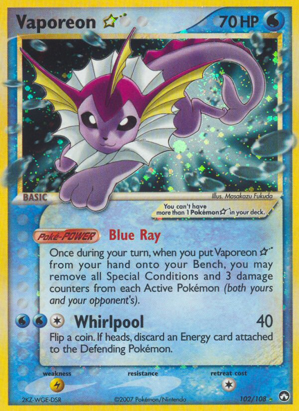 Vaporeon Star (102/108) [EX: Power Keepers] | Galactic Gamez