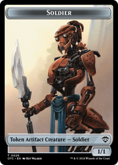 Elemental (0014) // Soldier (0026) Double-Sided Token [Outlaws of Thunder Junction Commander Tokens] | Galactic Gamez