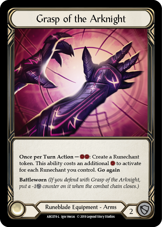 Grasp of the Arknight [ARC078-L] (Arcane Rising)  1st Edition Cold Foil | Galactic Gamez