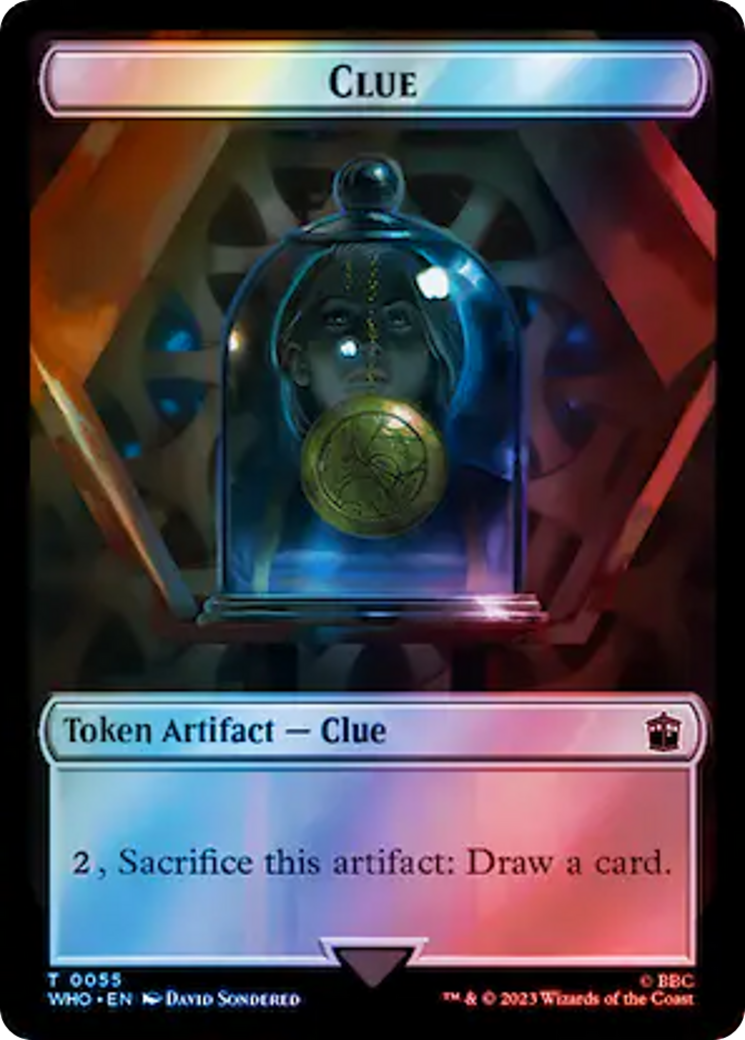 Alien Rhino // Clue (0055) Double-Sided Token (Surge Foil) [Doctor Who Tokens] | Galactic Gamez