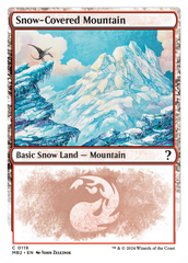 Snow-Covered Mountain (White Border) [Mystery Booster 2] | Galactic Gamez