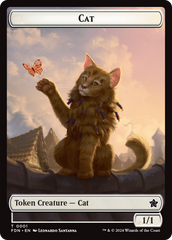 Elf Warrior // Cat (001) Doubled-Sided Token [Foundations Tokens] | Galactic Gamez