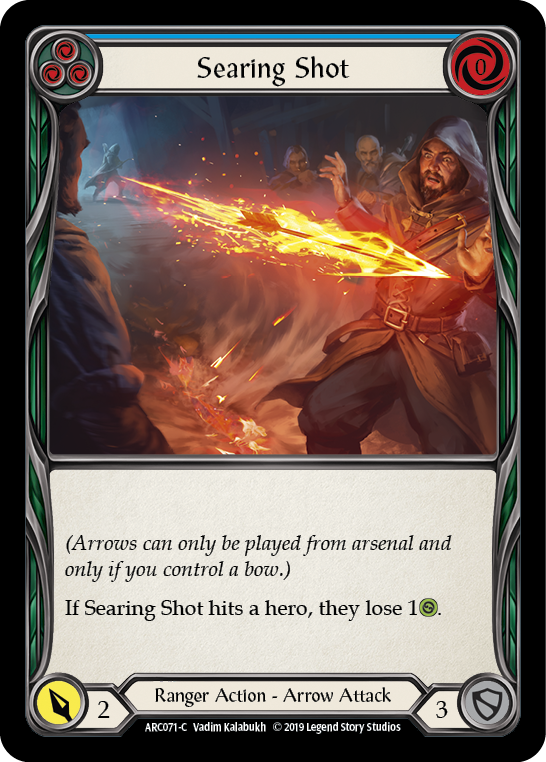 Searing Shot (Blue) [ARC071-C] (Arcane Rising)  1st Edition Rainbow Foil | Galactic Gamez