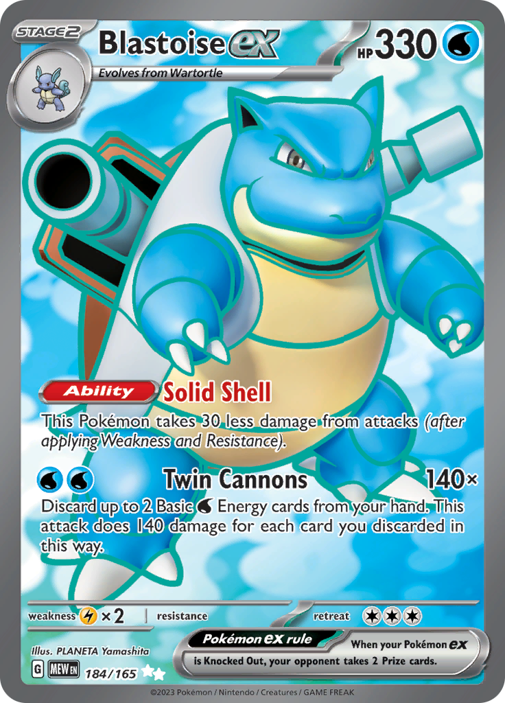 Blastoise ex (184/165) [Scarlet & Violet 151] | Galactic Gamez