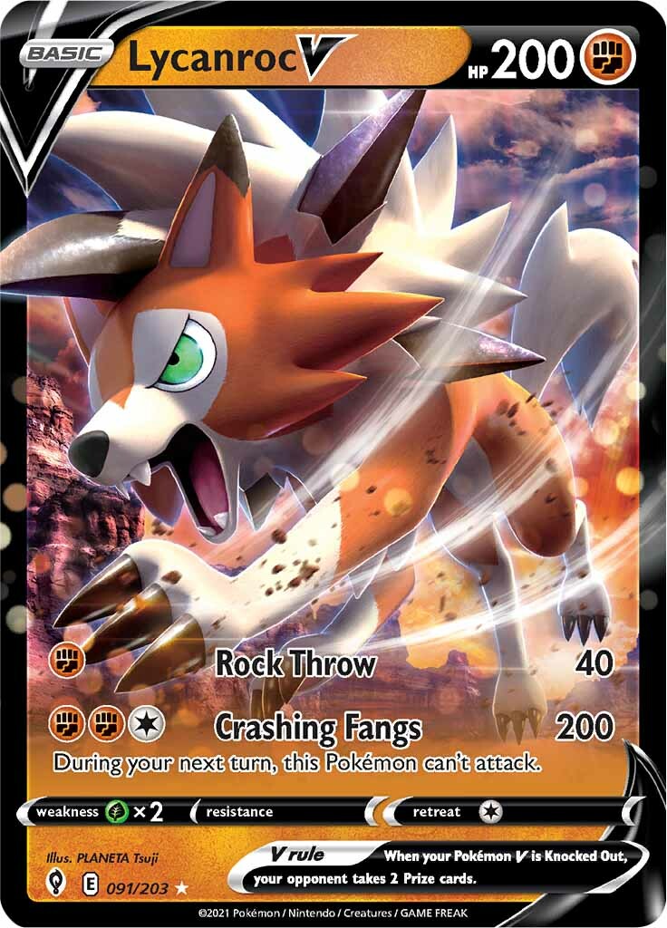 Lycanroc V (091/203) [Sword & Shield: Evolving Skies] | Galactic Gamez