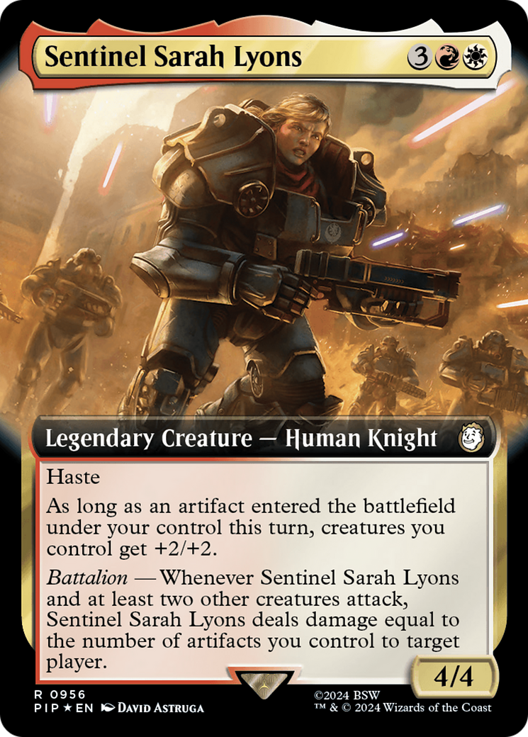 Sentinel Sarah Lyons (Extended Art) (Surge Foil) [Fallout] | Galactic Gamez