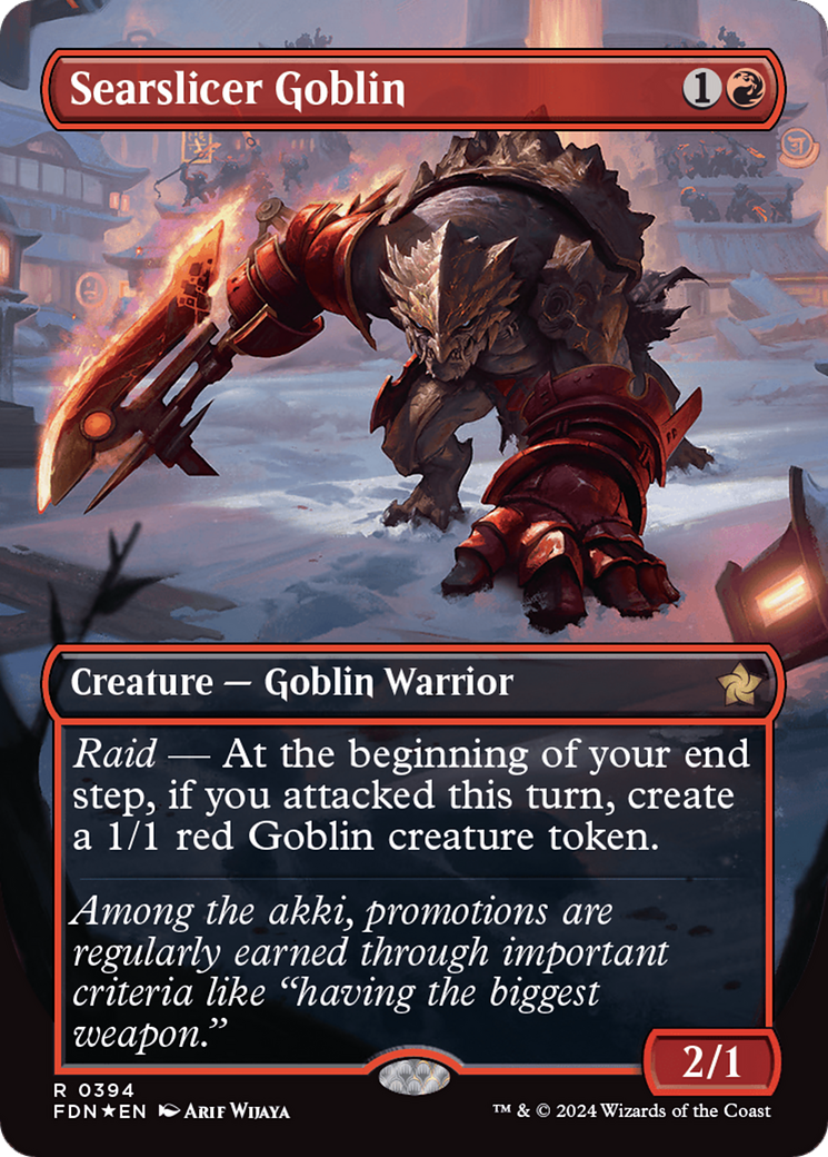 Searslicer Goblin (Borderless) (Mana Foil) [Foundations] | Galactic Gamez