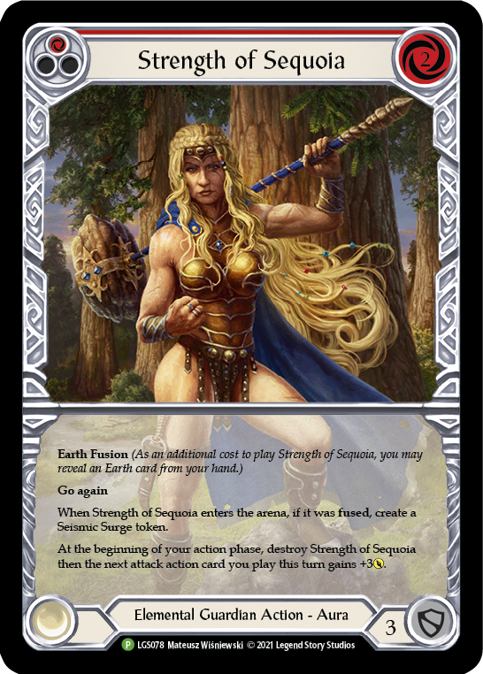 Strength of Sequoia (Red) [LGS078] (Promo)  Rainbow Foil | Galactic Gamez