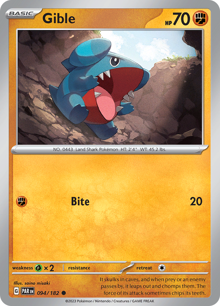 Gible (094/182) [Scarlet & Violet: Paradox Rift] | Galactic Gamez