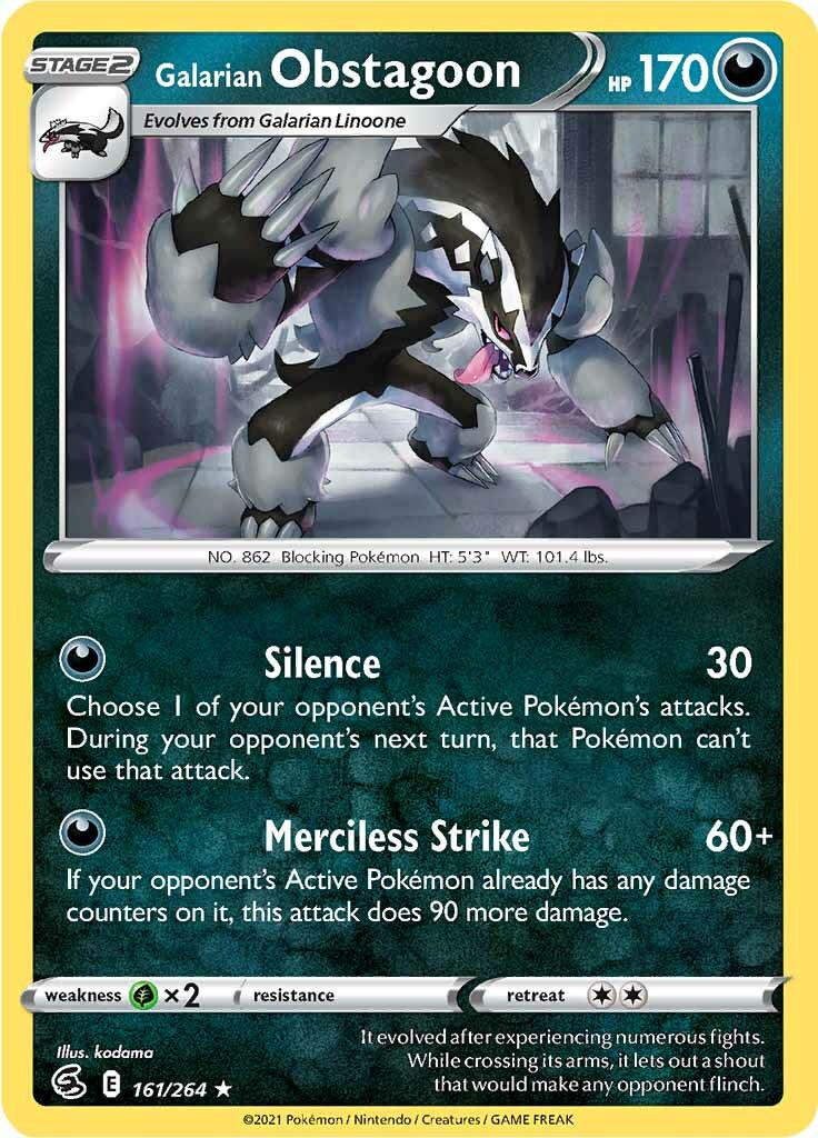 Galarian Obstagoon (161/264) [Sword & Shield: Fusion Strike] | Galactic Gamez