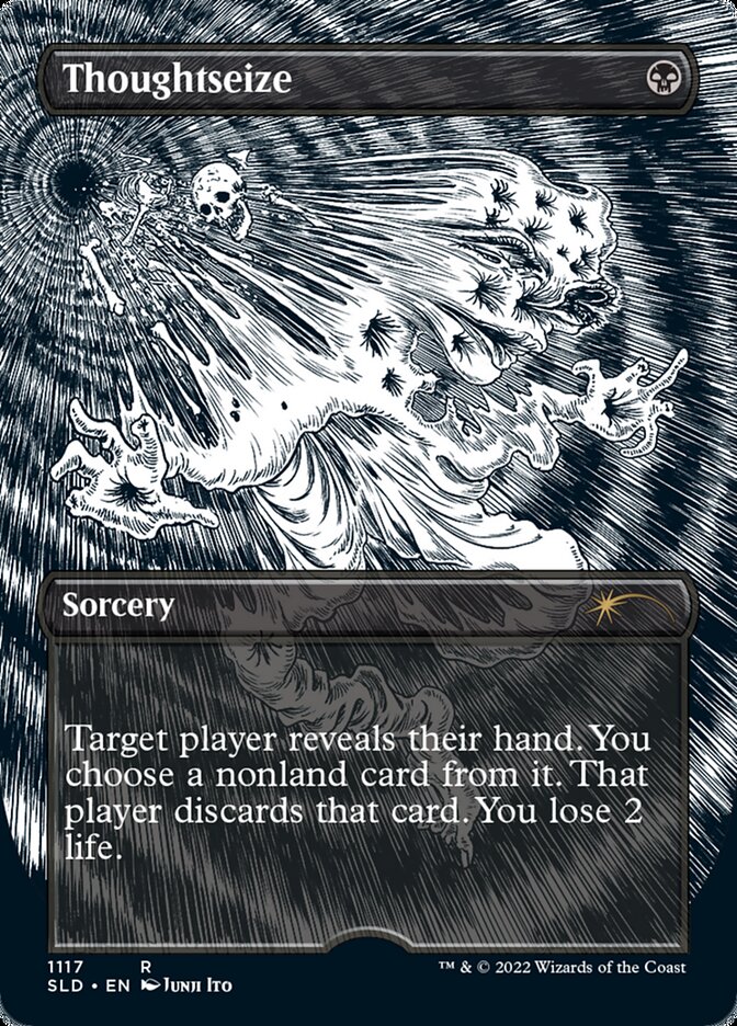 Thoughtseize (Borderless Etched Foil) [Secret Lair Drop Series] | Galactic Gamez