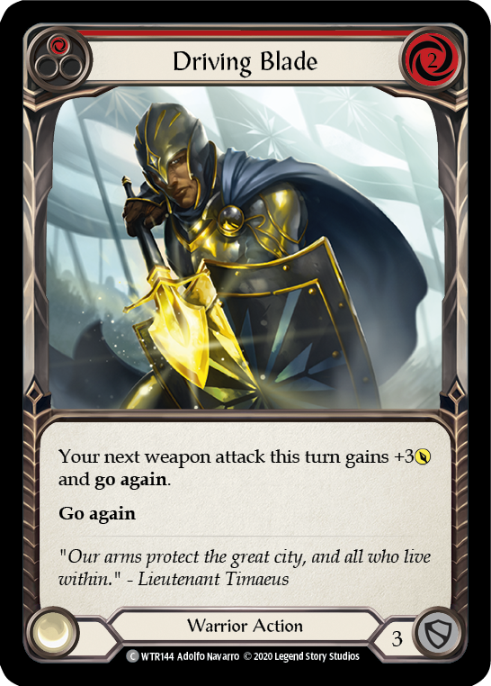 Driving Blade (Red) [U-WTR144] (Welcome to Rathe Unlimited)  Unlimited Rainbow Foil | Galactic Gamez