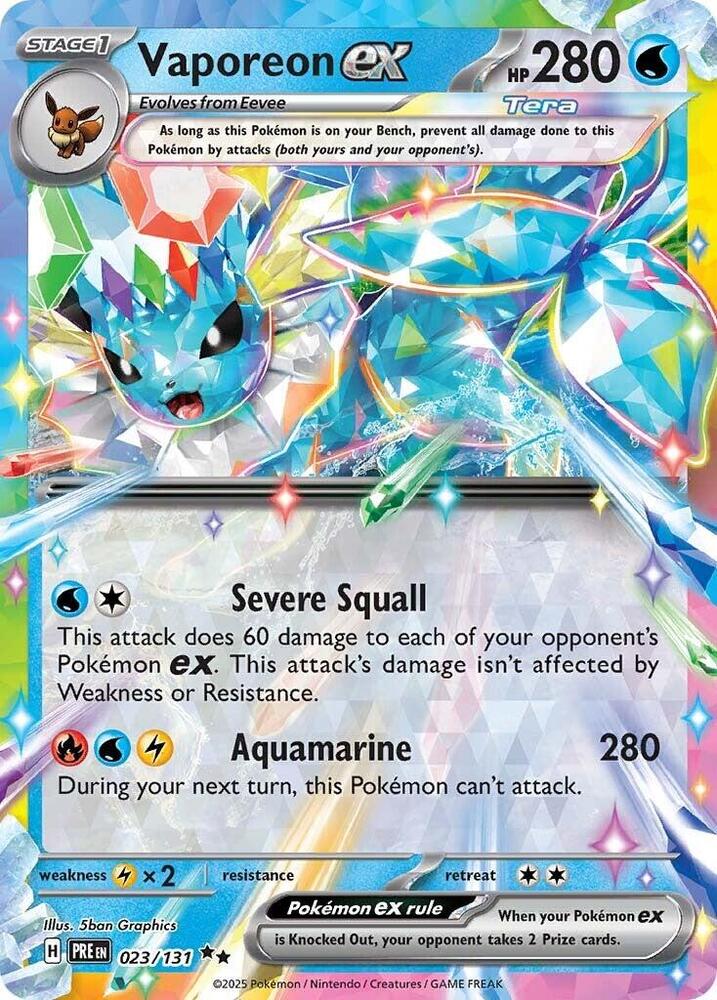 Vaporeon ex (023/131) [Scarlet & Violet: Prismatic Evolutions] | Galactic Gamez