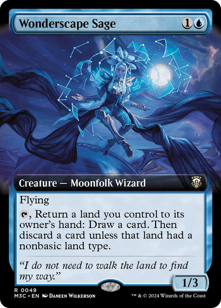 Wonderscape Sage (Extended Art) (Ripple Foil) [Modern Horizons 3 Commander] | Galactic Gamez