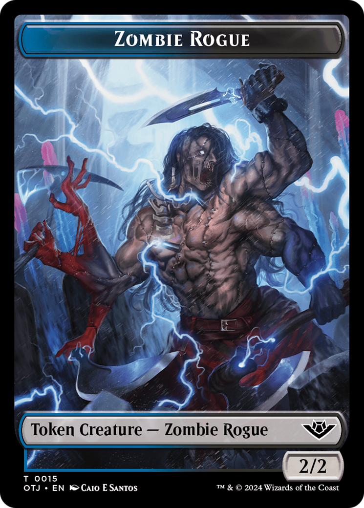 Zombie Rogue // Plot Double-Sided Token [Outlaws of Thunder Junction Tokens] | Galactic Gamez