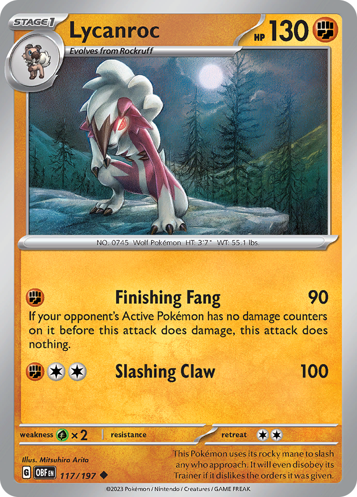 Lycanroc (117/197) [Scarlet & Violet: Obsidian Flames] | Galactic Gamez